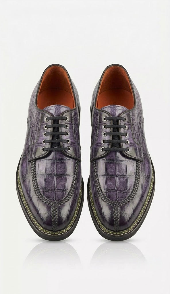 Purple patina split toe derby