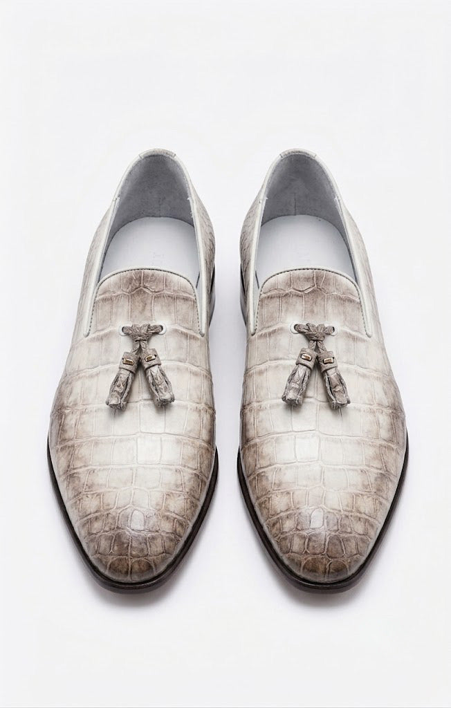 Himalayan crocodile Leather Tassel Loafers