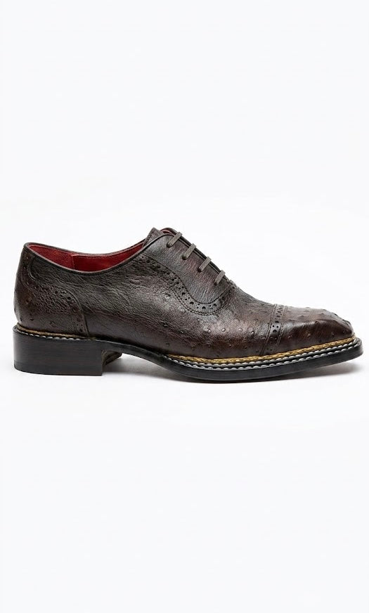Brown ostrich skin oxford