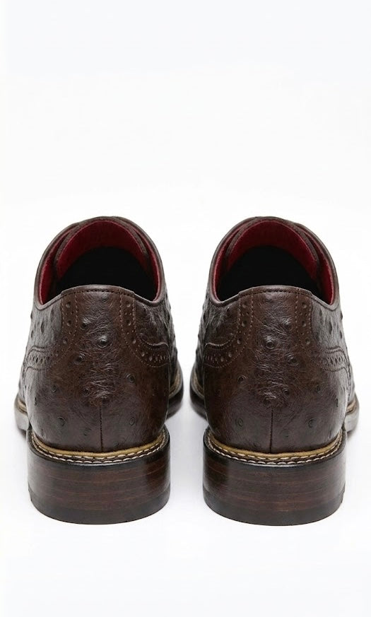 Brown ostrich skin oxford