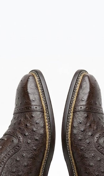 Brown ostrich skin oxford