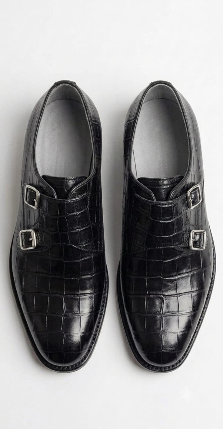 Back crocodile monkstrap