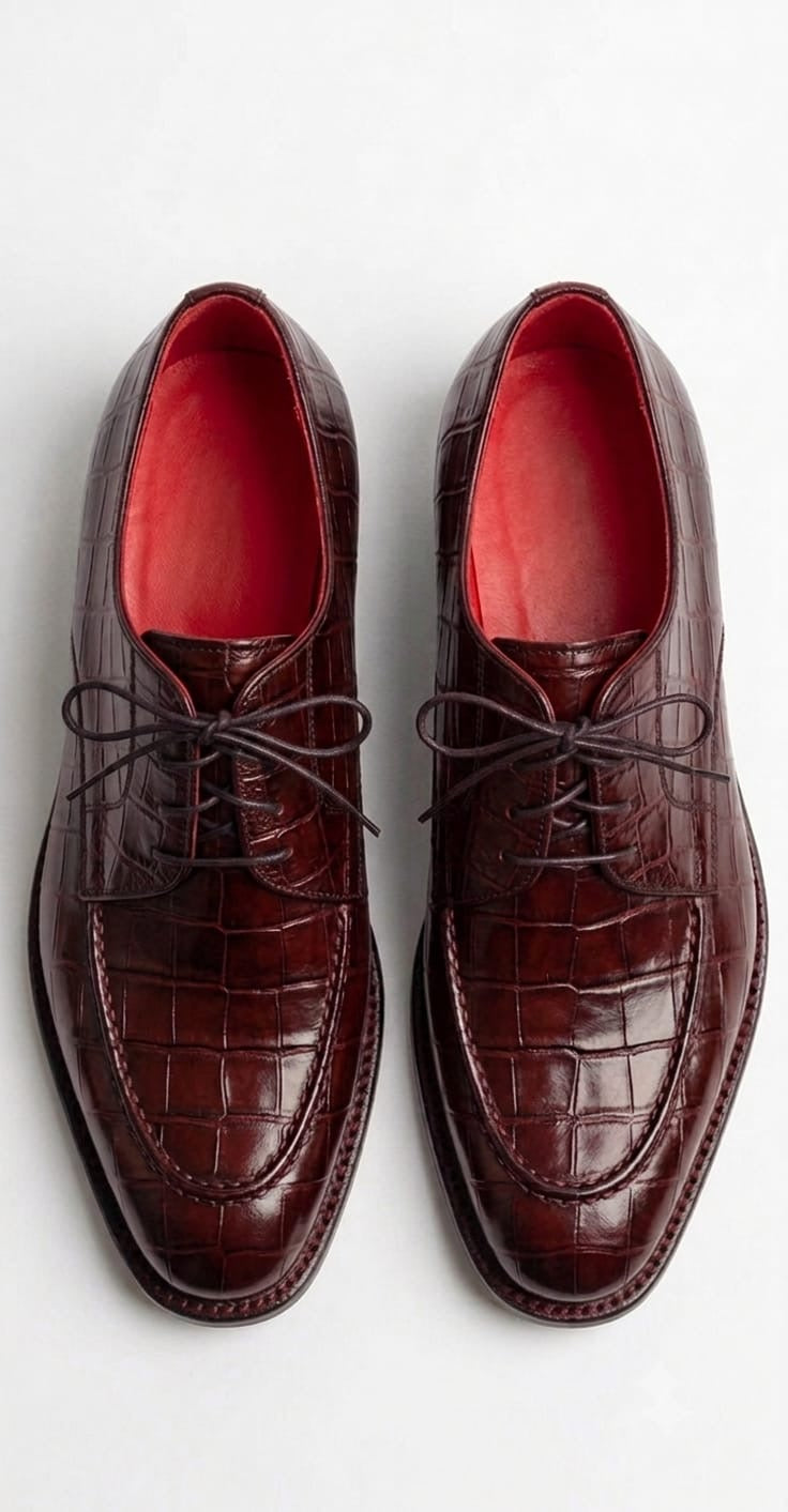 Burgundy crocodile derby