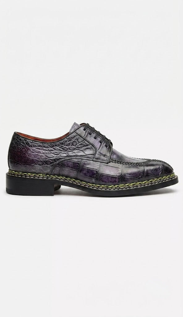 Purple patina split toe derby