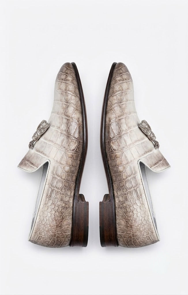 Himalayan crocodile Leather Tassel Loafers