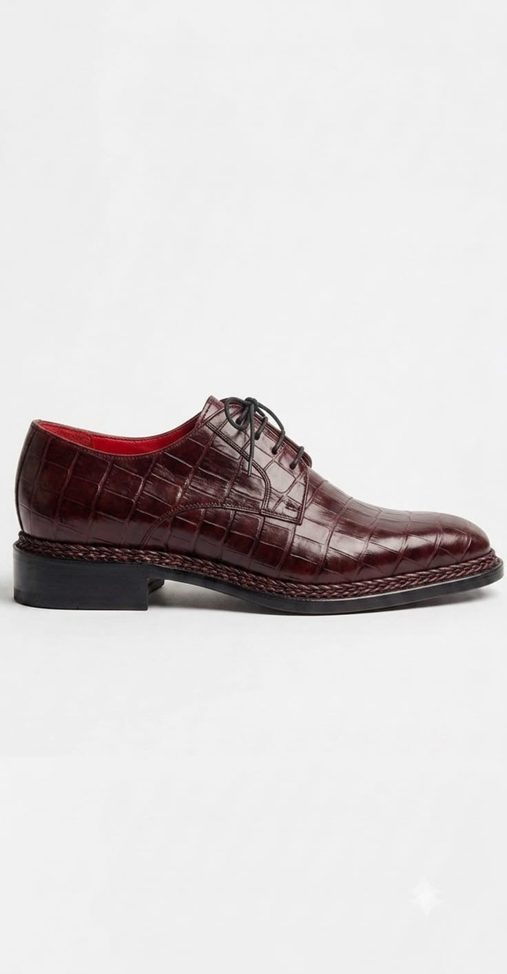 Burgundy crocodile derby