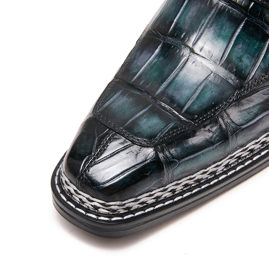 Green crocodile monkstrap
