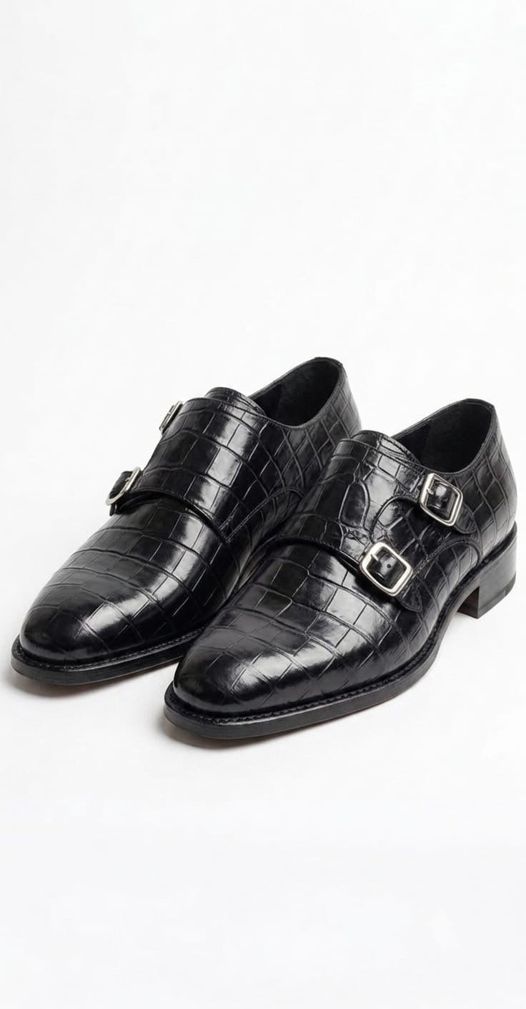 Back crocodile monkstrap