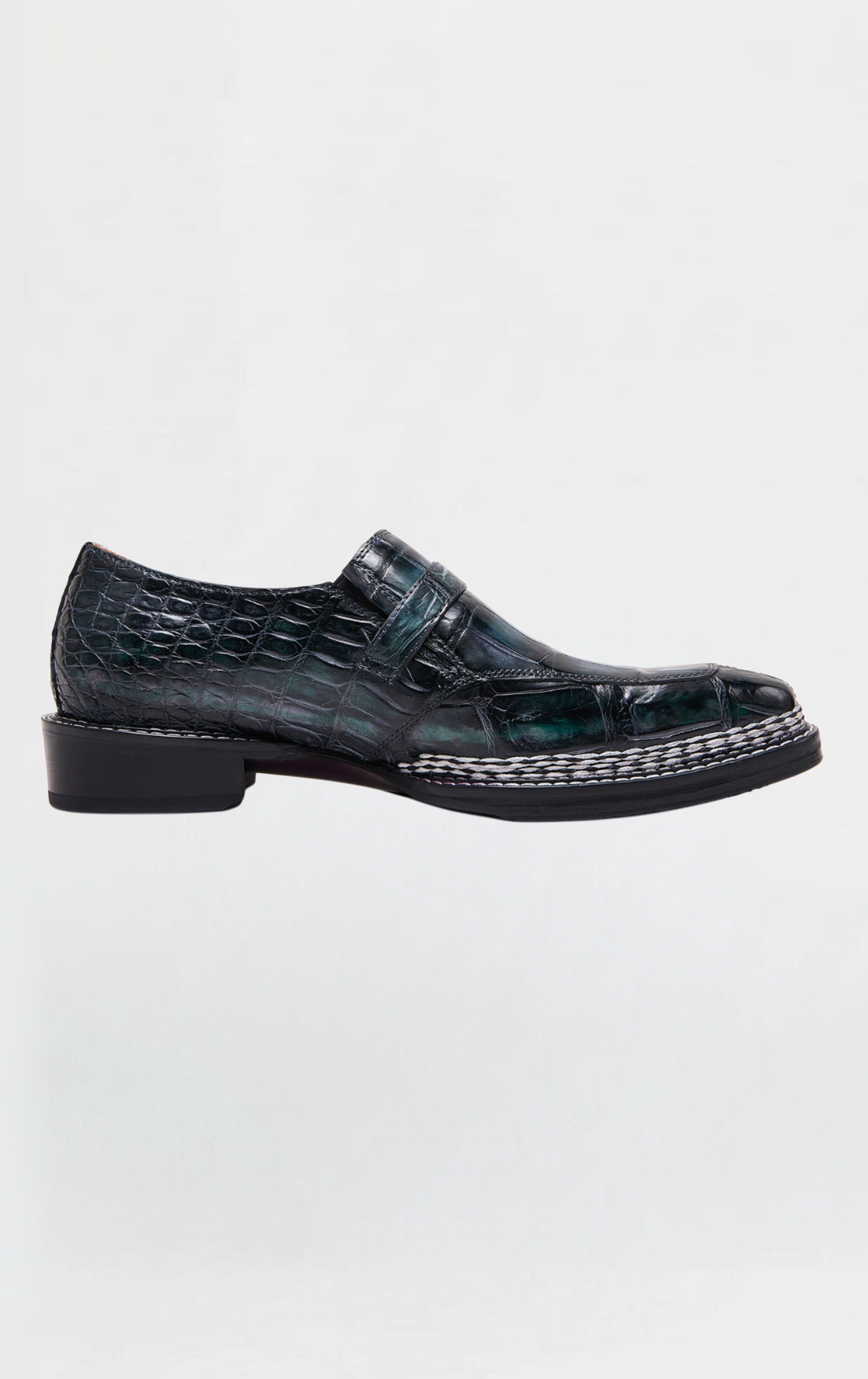 Green crocodile monkstrap