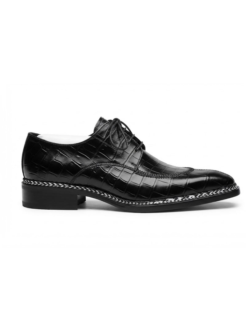 Black Crocodile Leather Derby