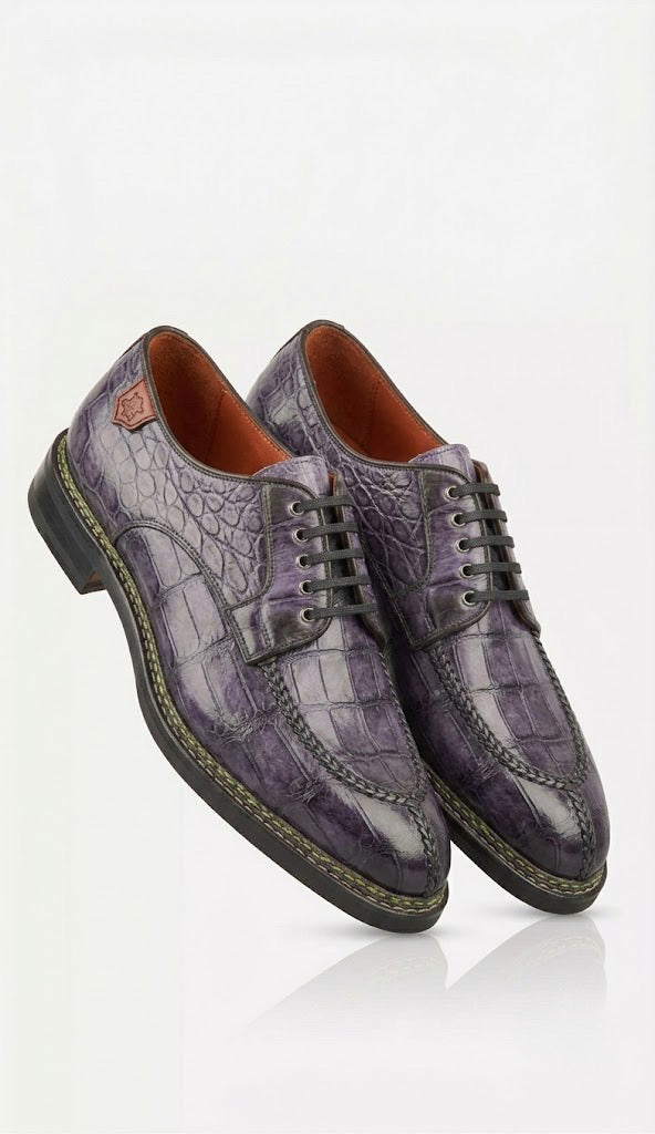 Purple patina split toe derby