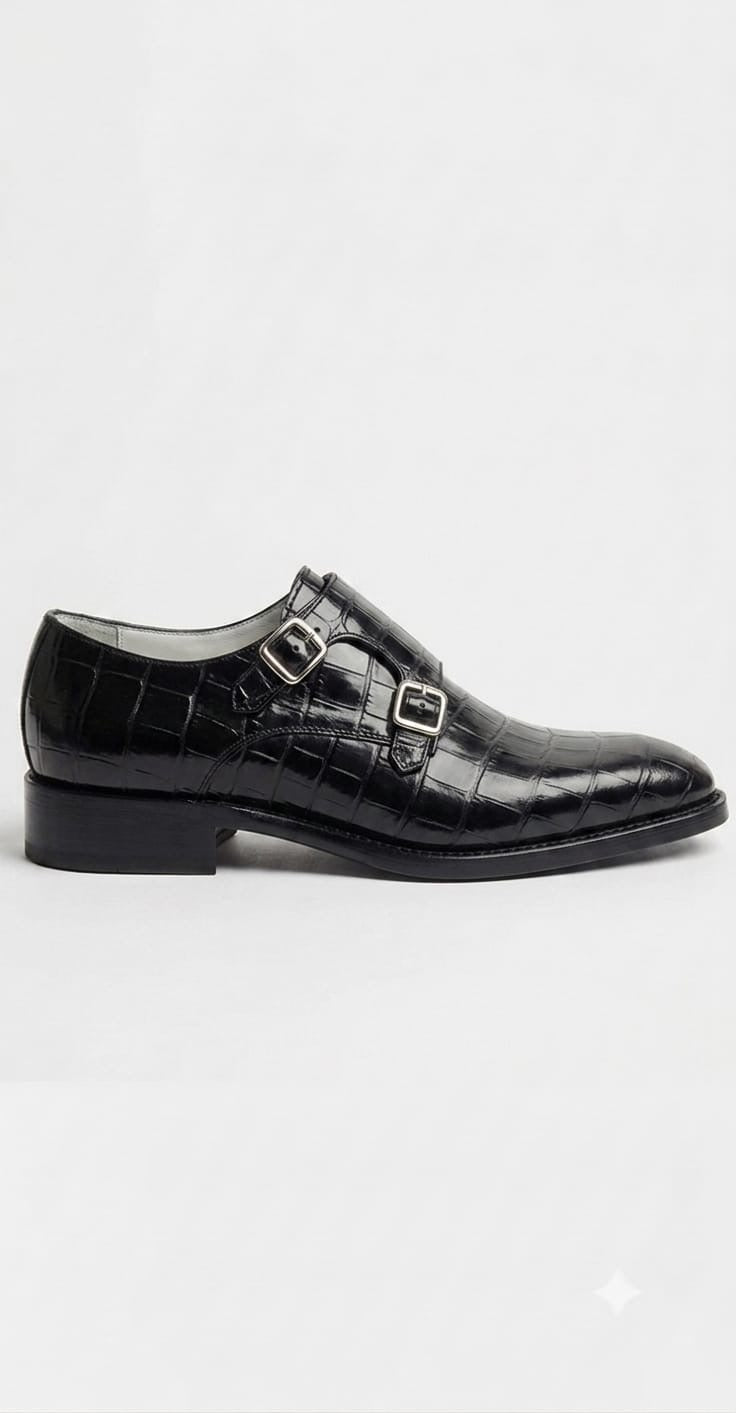 Back crocodile monkstrap