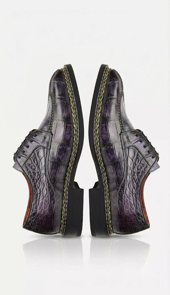 Purple patina split toe derby
