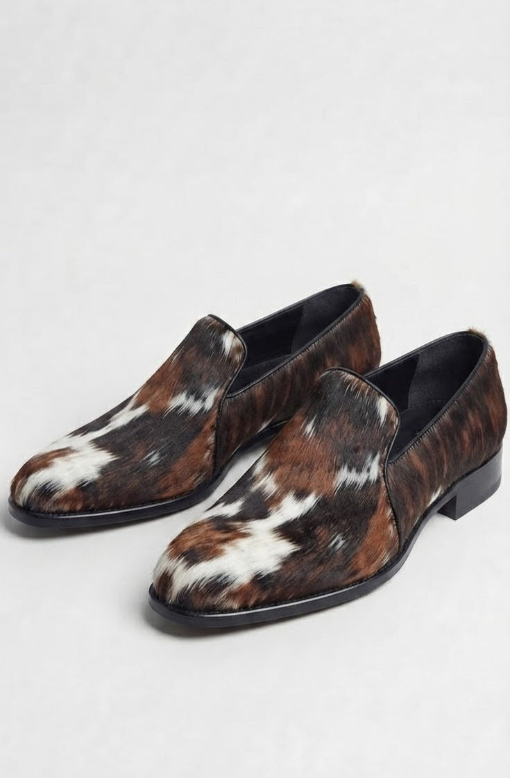 Stylish Cowhide Hair-on-Hide Leather Loafers