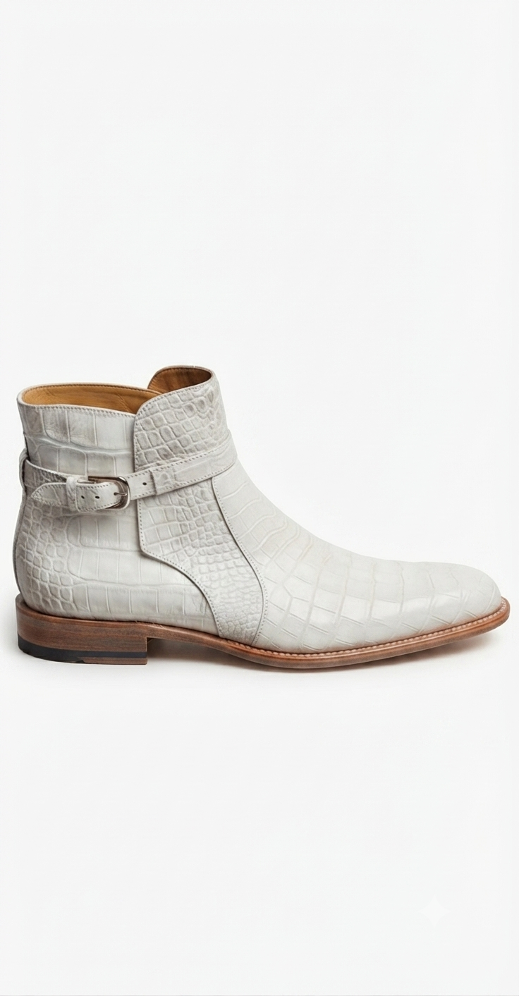 Off-White Crocodile original Leather Jodhpur Boots