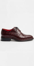 Red crocodile oxford derby