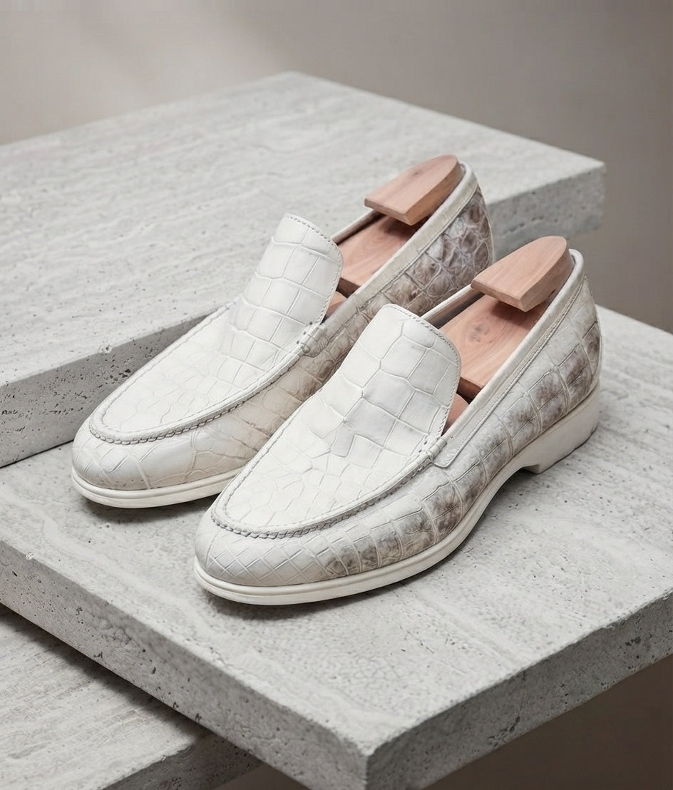 Off-White Crocodile-original Slip-On Casual Loafers