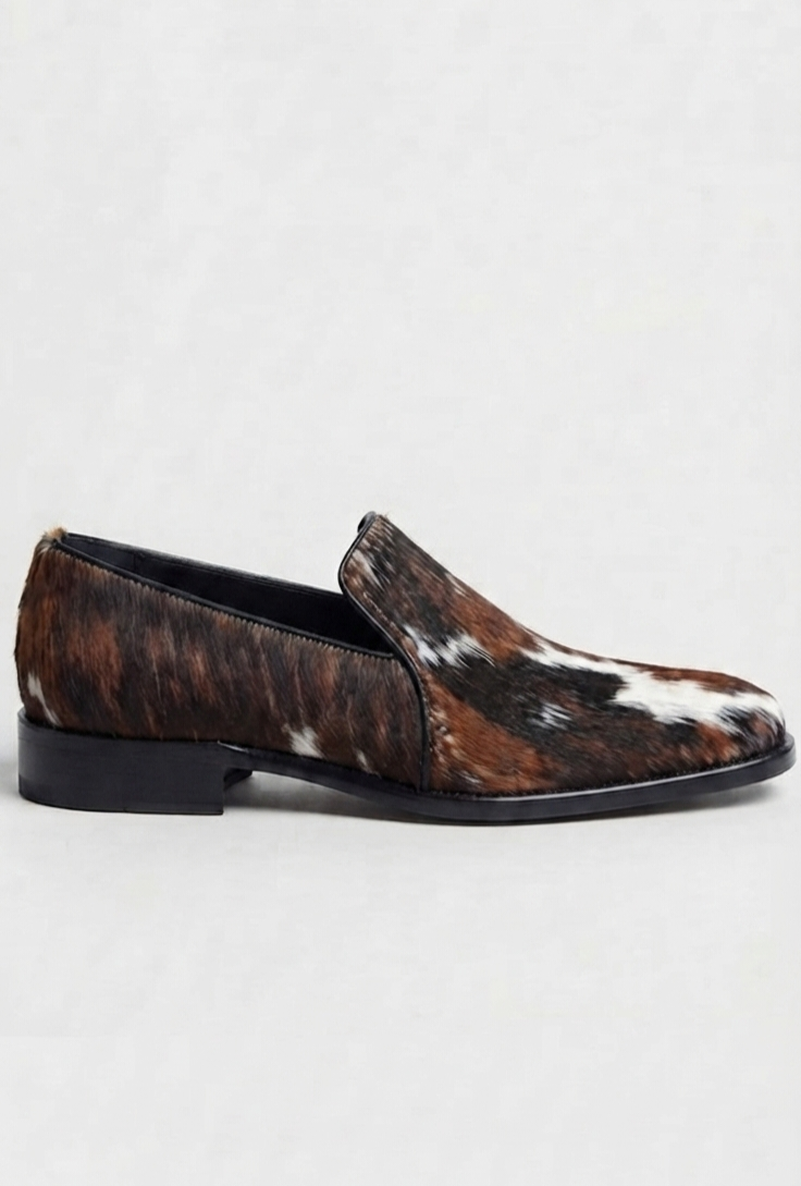 Stylish Cowhide Hair-on-Hide Leather Loafers
