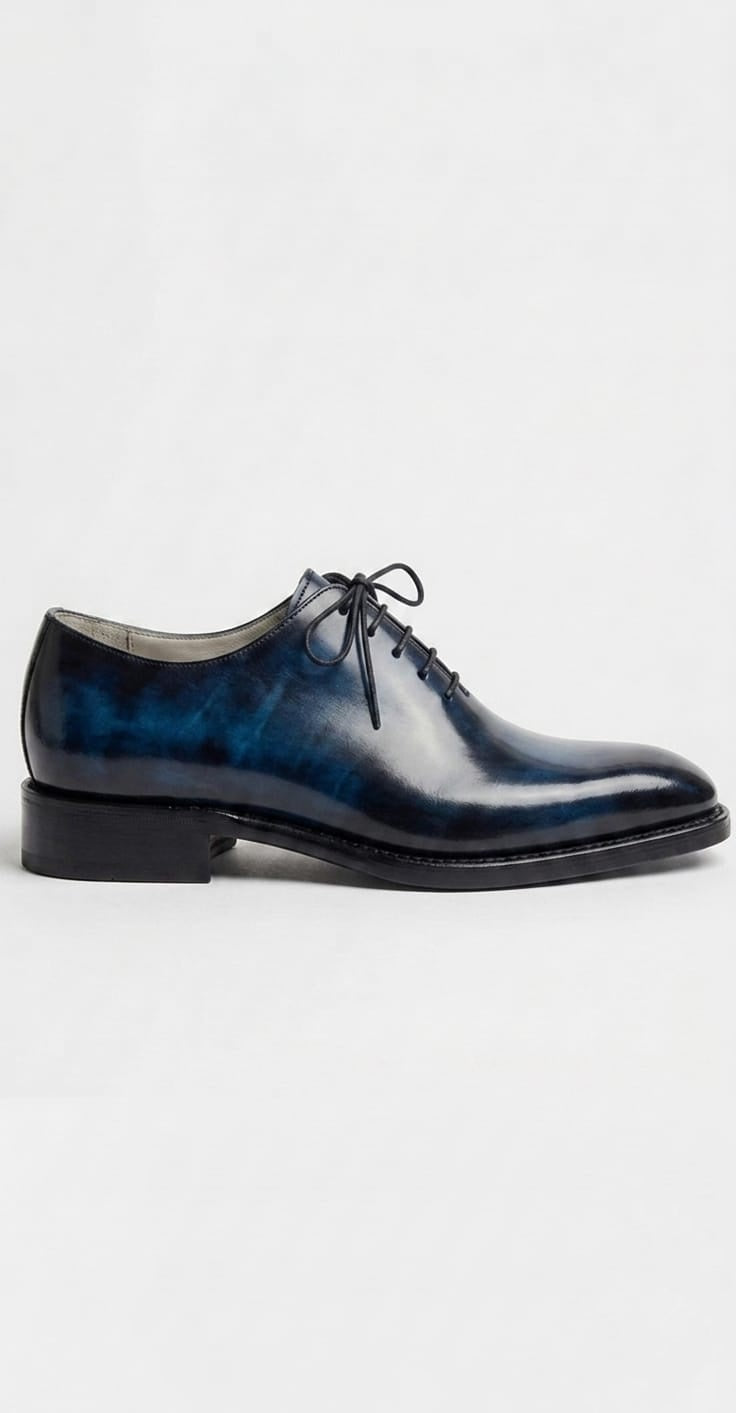 Blue five eyelets derby