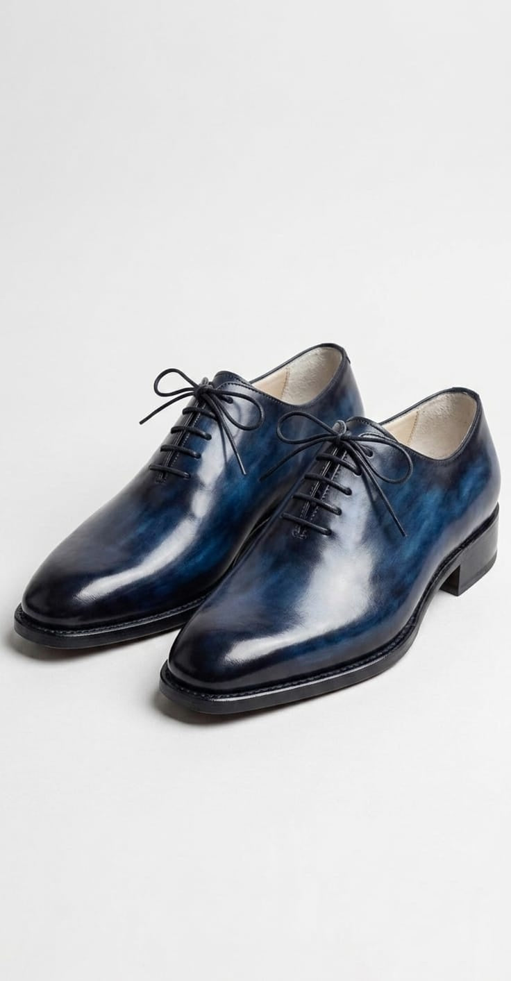 Blue  eyelets derby