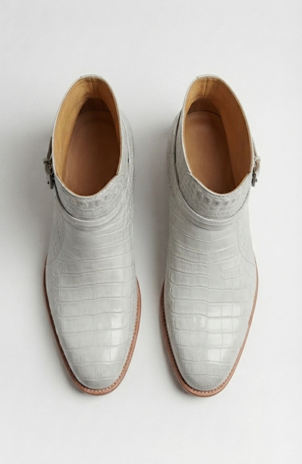 Off-White Crocodile original Leather Jodhpur Boots