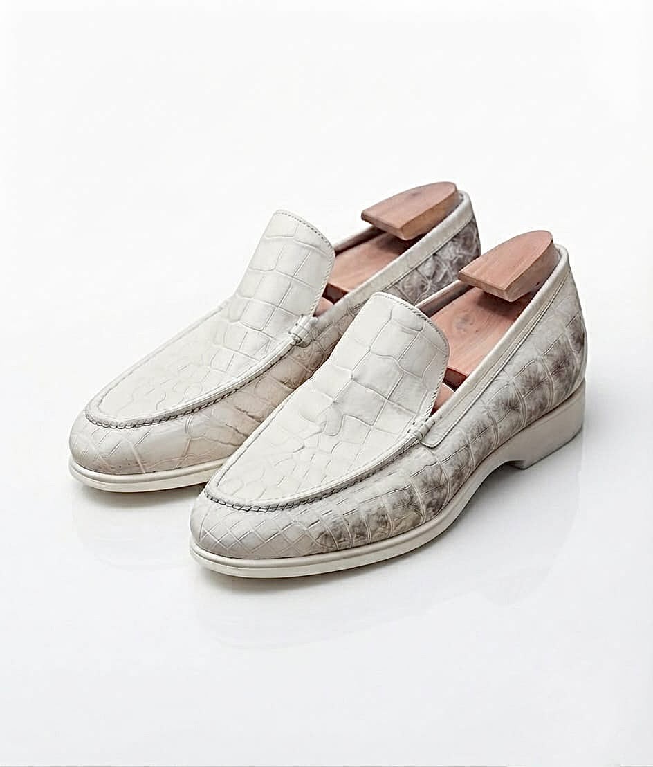 Off-White Crocodile-original Slip-On Casual Loafers