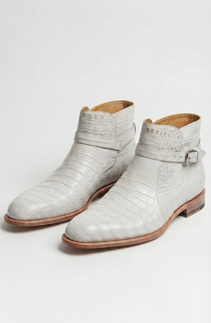 Off-White Crocodile original Leather Jodhpur Boots