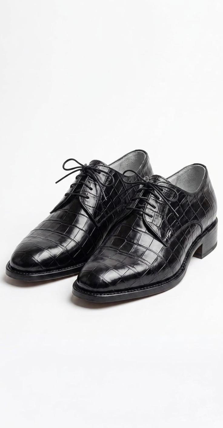 Black Crocodile Leather Derby
