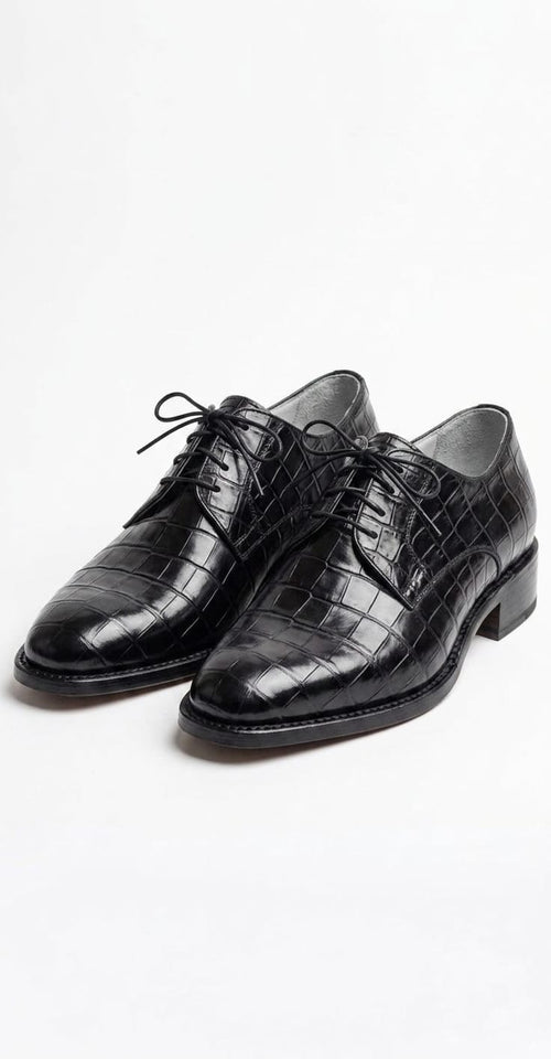 Black Crocodile Leather Derby