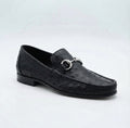 Black Ostrich Leather Horsebit Loafers
