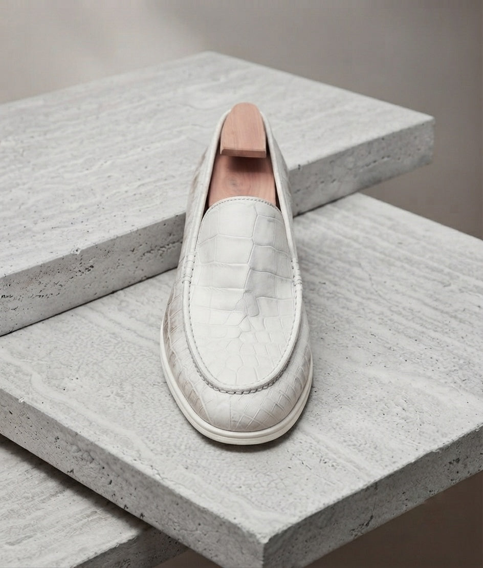 Off-White Crocodile-original Slip-On Casual Loafers
