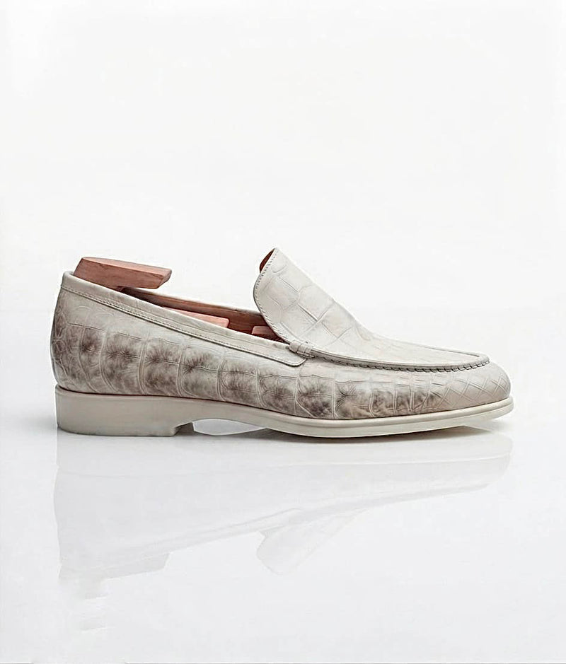 Off-White Crocodile-original Slip-On Casual Loafers